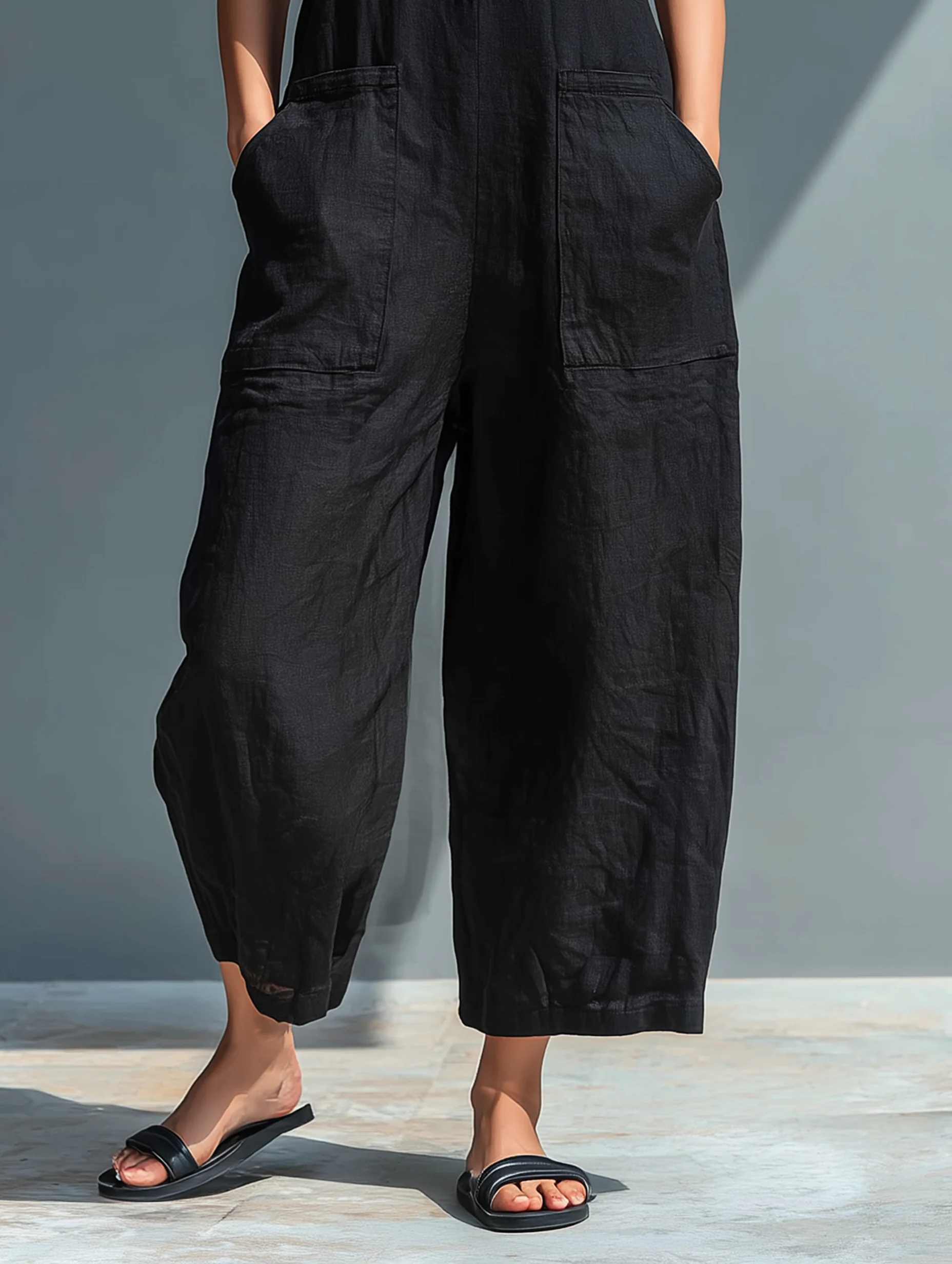 Thalia | Women's Sleeveless Mandarin Collar Jumpsuit - Image 4