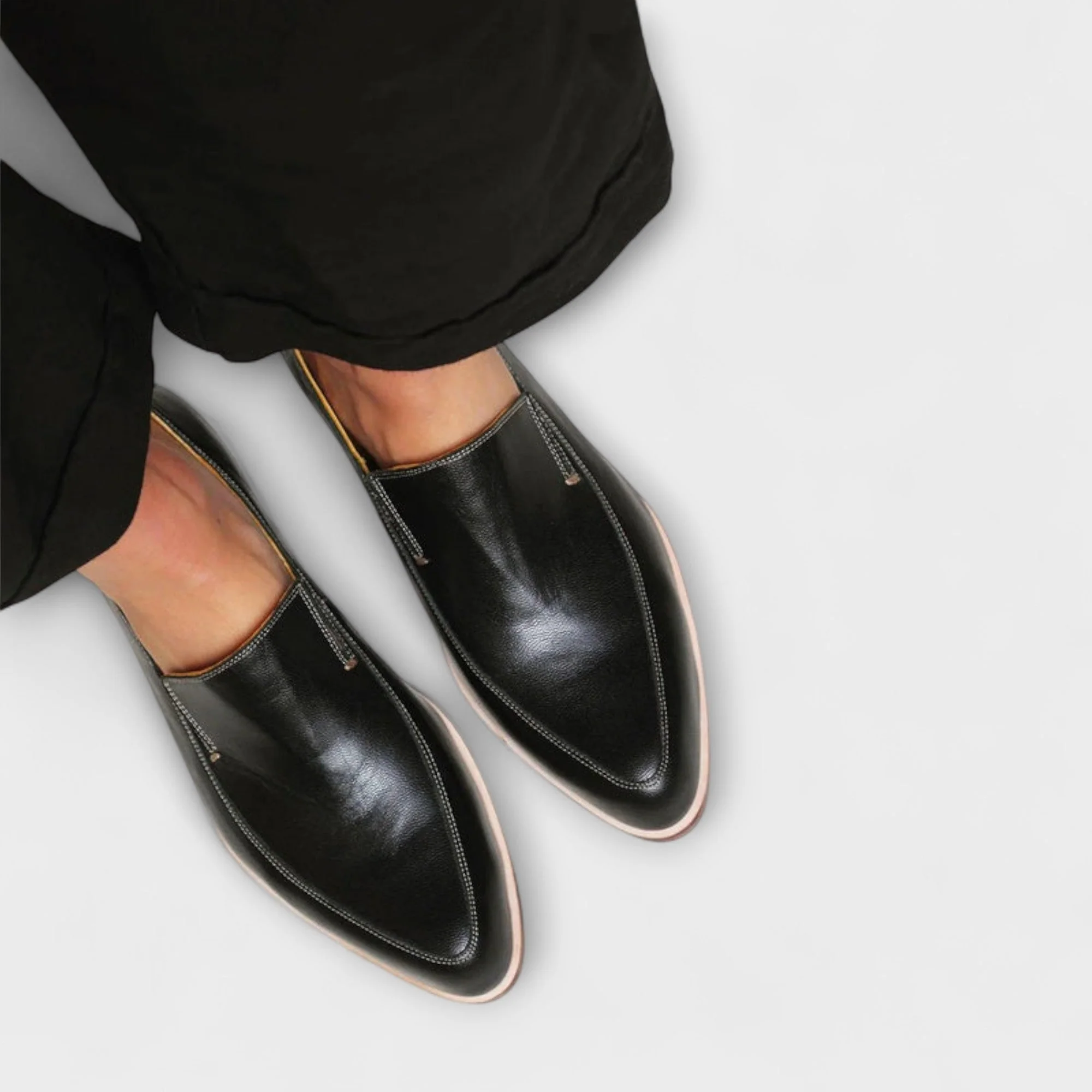 Theodora | Women's Black Slip-On Loafers - Image 2