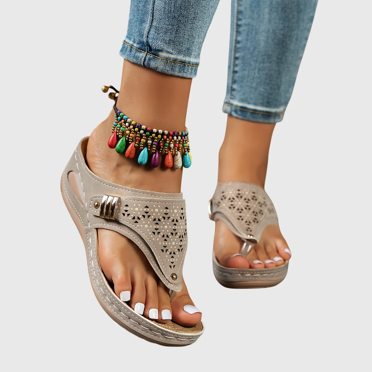 Theodoros | Women's Platform Ankle Strap Sandals - Image 11