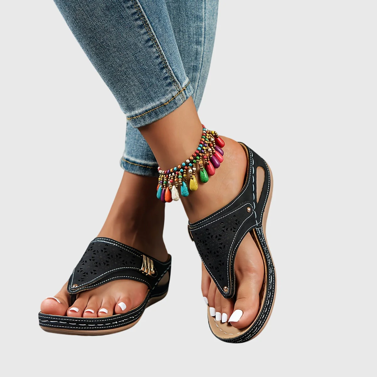 Theodoros | Women's Platform Ankle Strap Sandals - Image 9