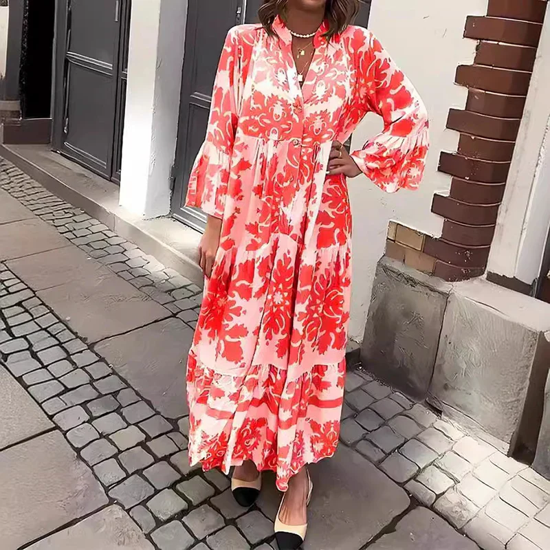 Valencia | Women's Floral Long Sleeve Midi Dress - Image 3