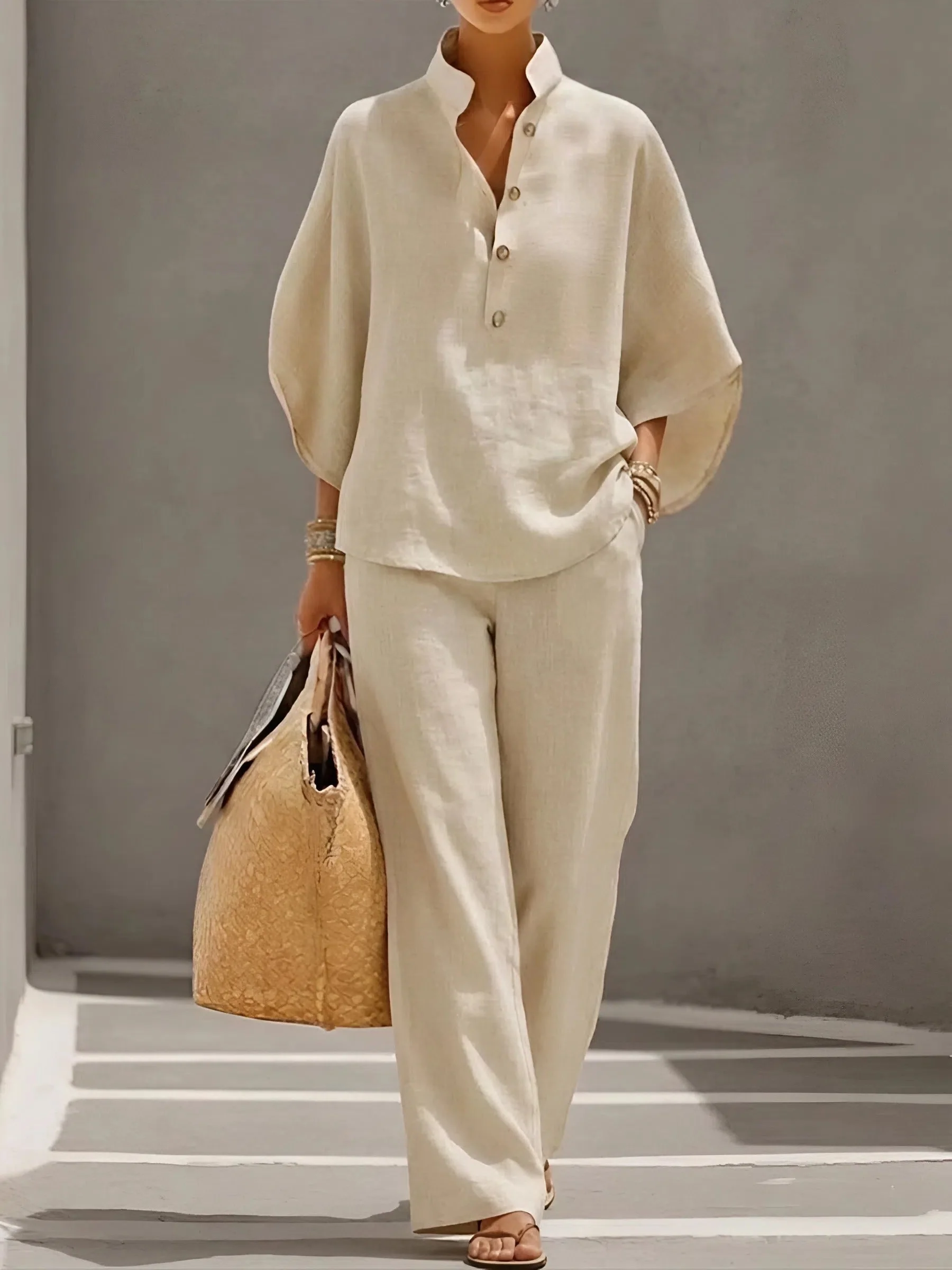 Valentina | Women's Button Up Wide Leg Set