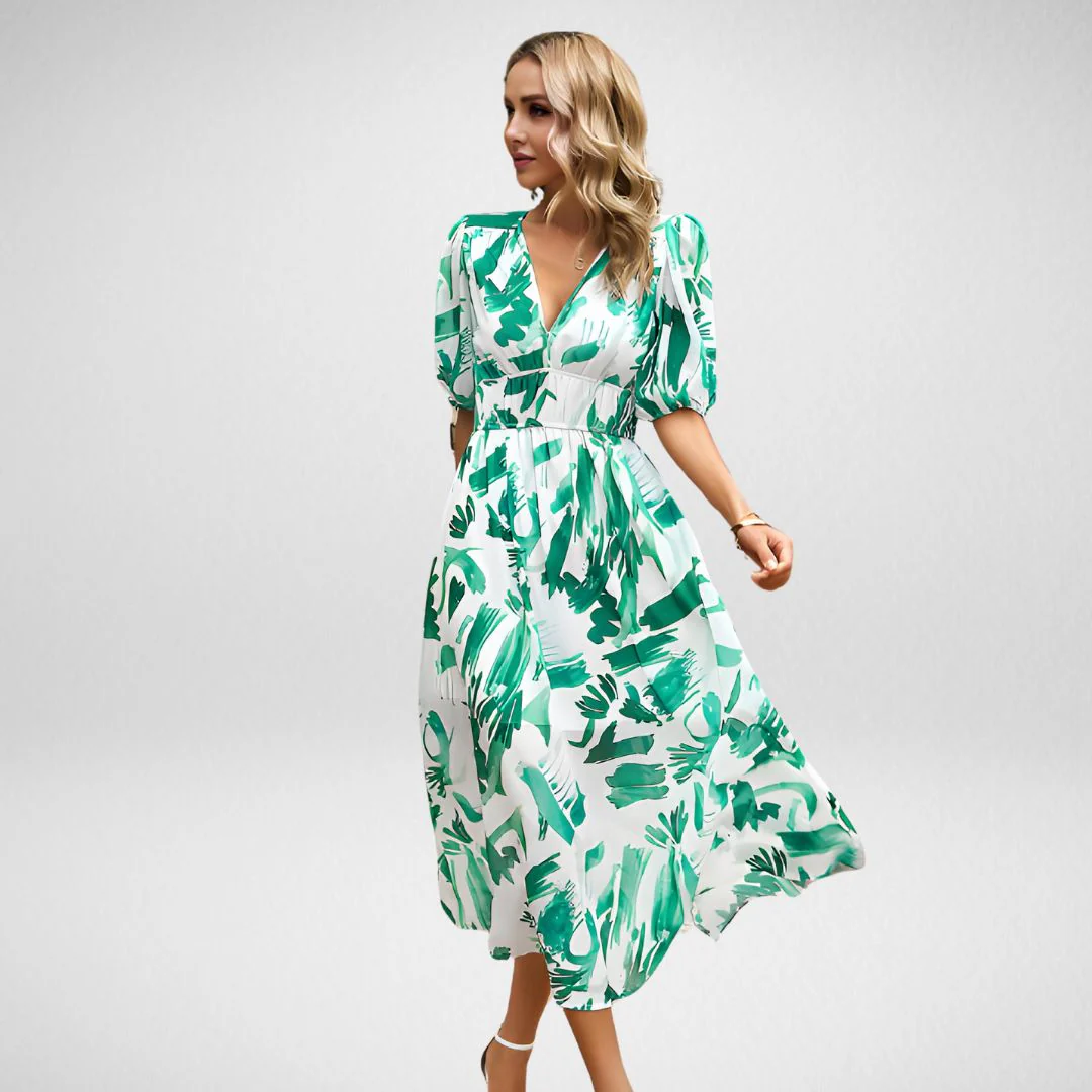 Violet | Women's V Neck Flowy Elegant Dress - Image 4