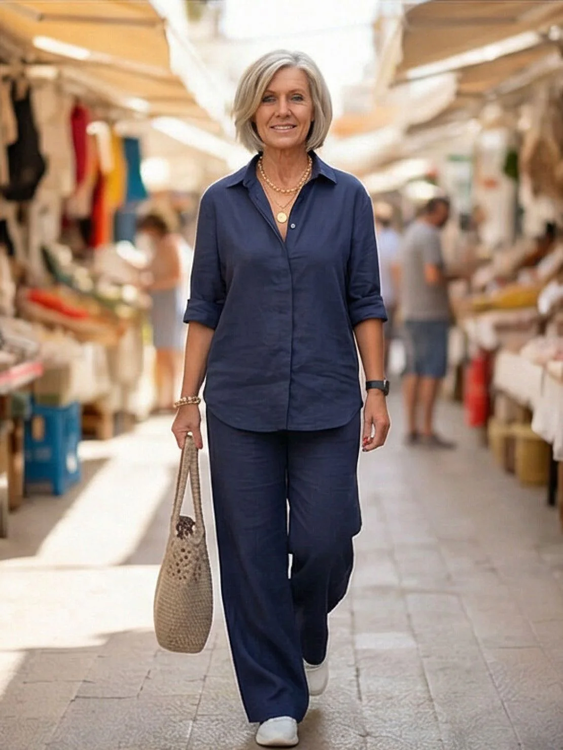 Vivian | Women's Casual Button-Down Shirt and Wide-Leg Pants Set - Image 11