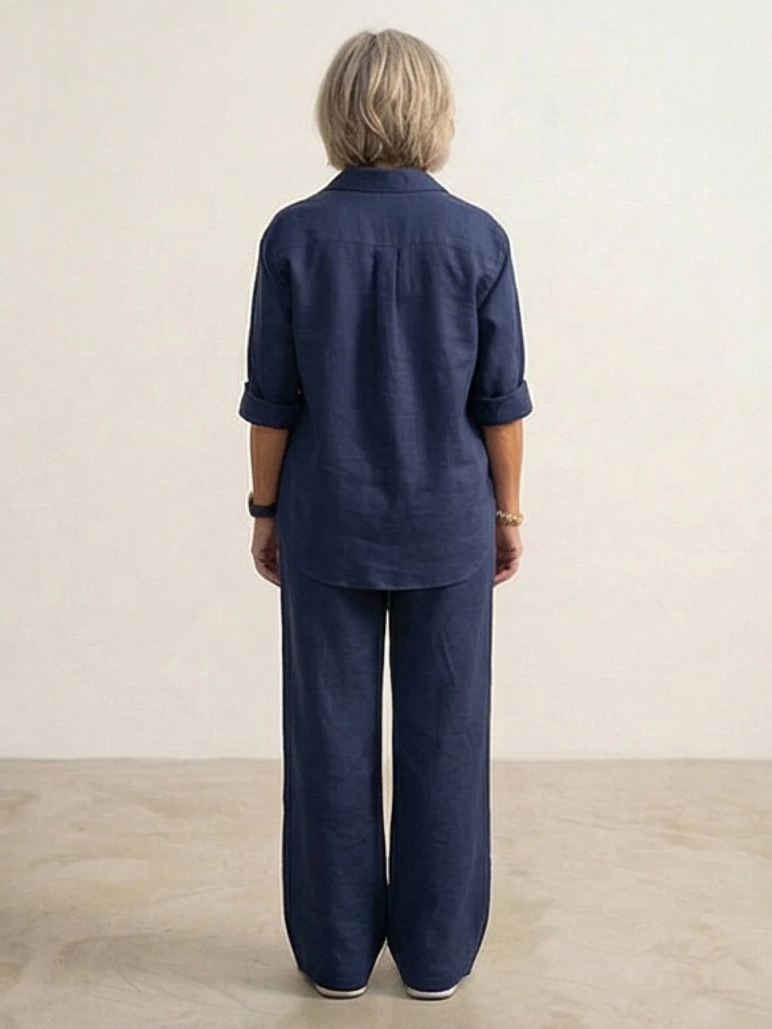 Vivian | Women's Casual Button-Down Shirt and Wide-Leg Pants Set - Image 12