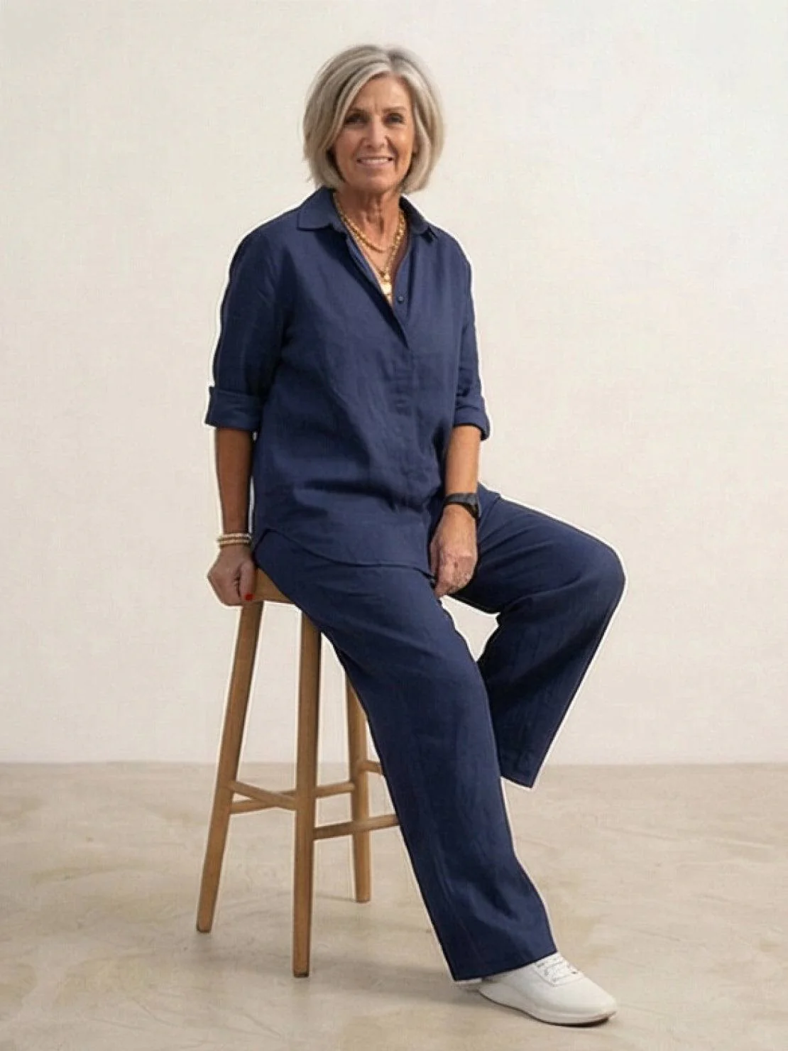 Vivian | Women's Casual Button-Down Shirt and Wide-Leg Pants Set - Image 13
