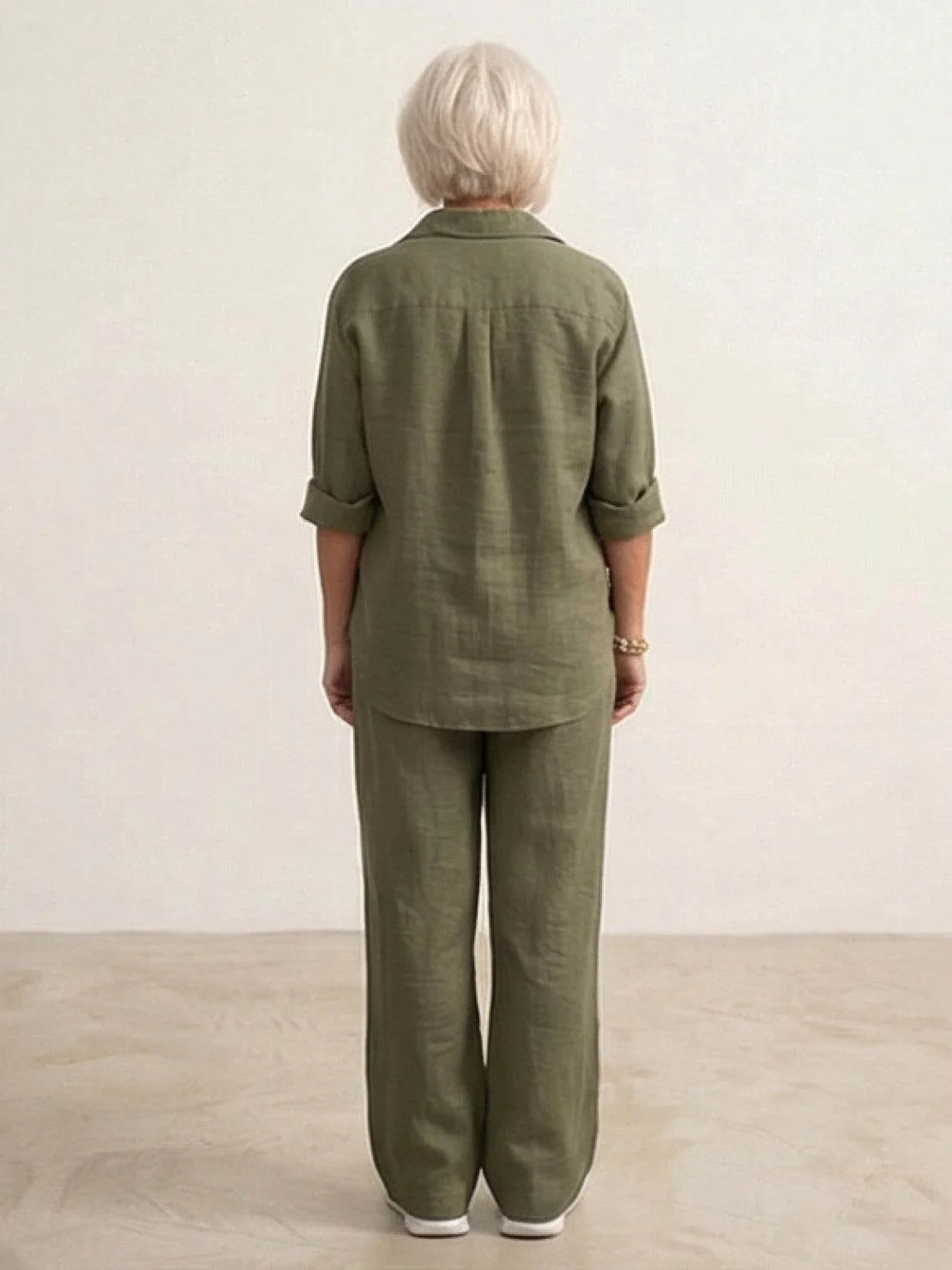 Vivian | Women's Casual Button-Down Shirt and Wide-Leg Pants Set - Image 23