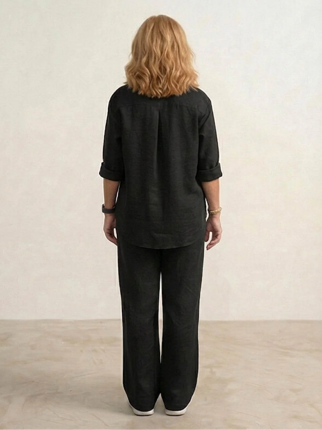 Vivian | Women's Casual Button-Down Shirt and Wide-Leg Pants Set - Image 29