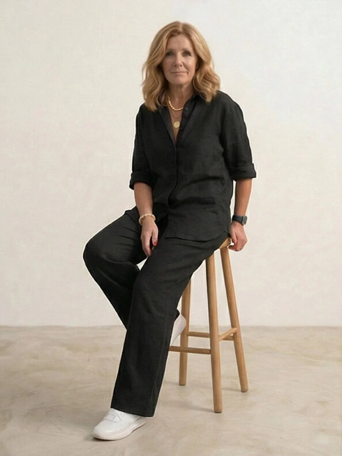 Vivian | Women's Casual Button-Down Shirt and Wide-Leg Pants Set - Image 30