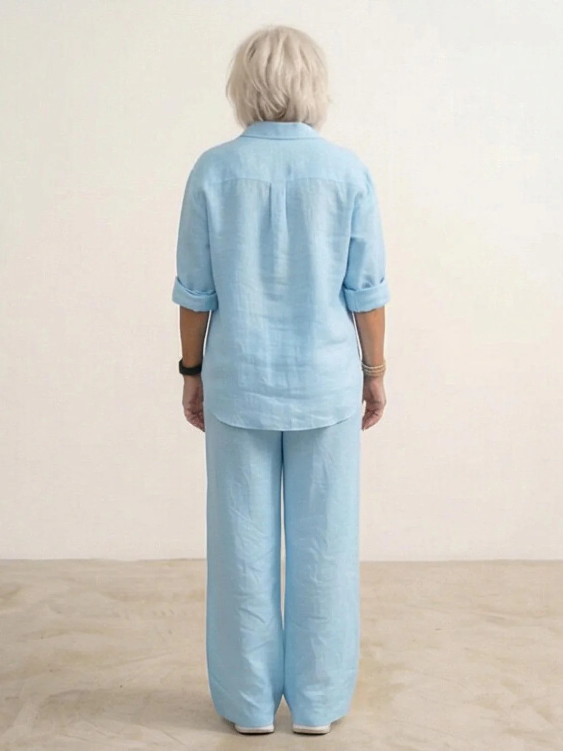 Vivian | Women's Casual Button-Down Shirt and Wide-Leg Pants Set - Image 35
