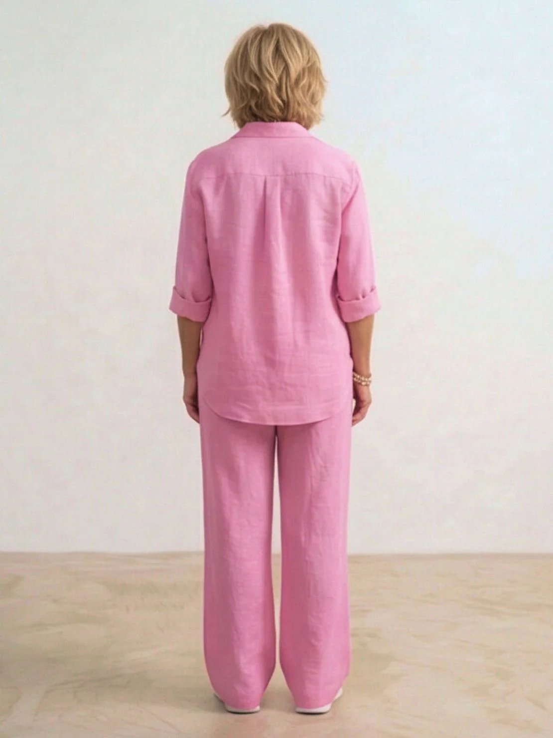 Vivian | Women's Casual Button-Down Shirt and Wide-Leg Pants Set - Image 41