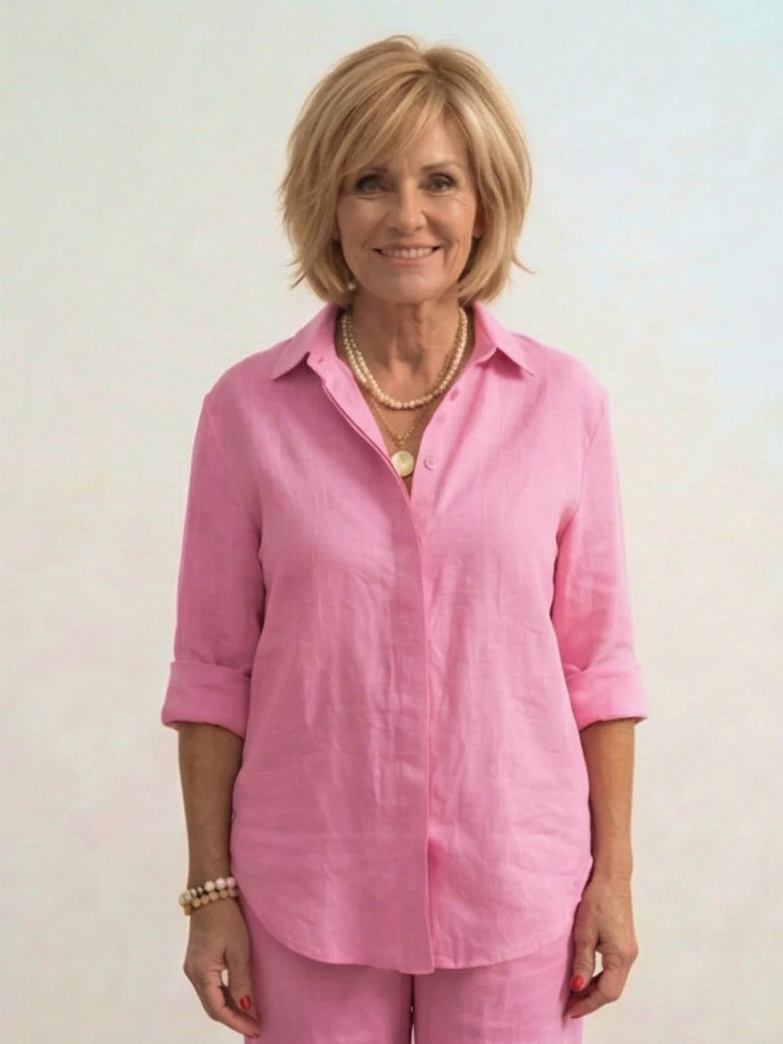 Vivian | Women's Casual Button-Down Shirt and Wide-Leg Pants Set - Image 43