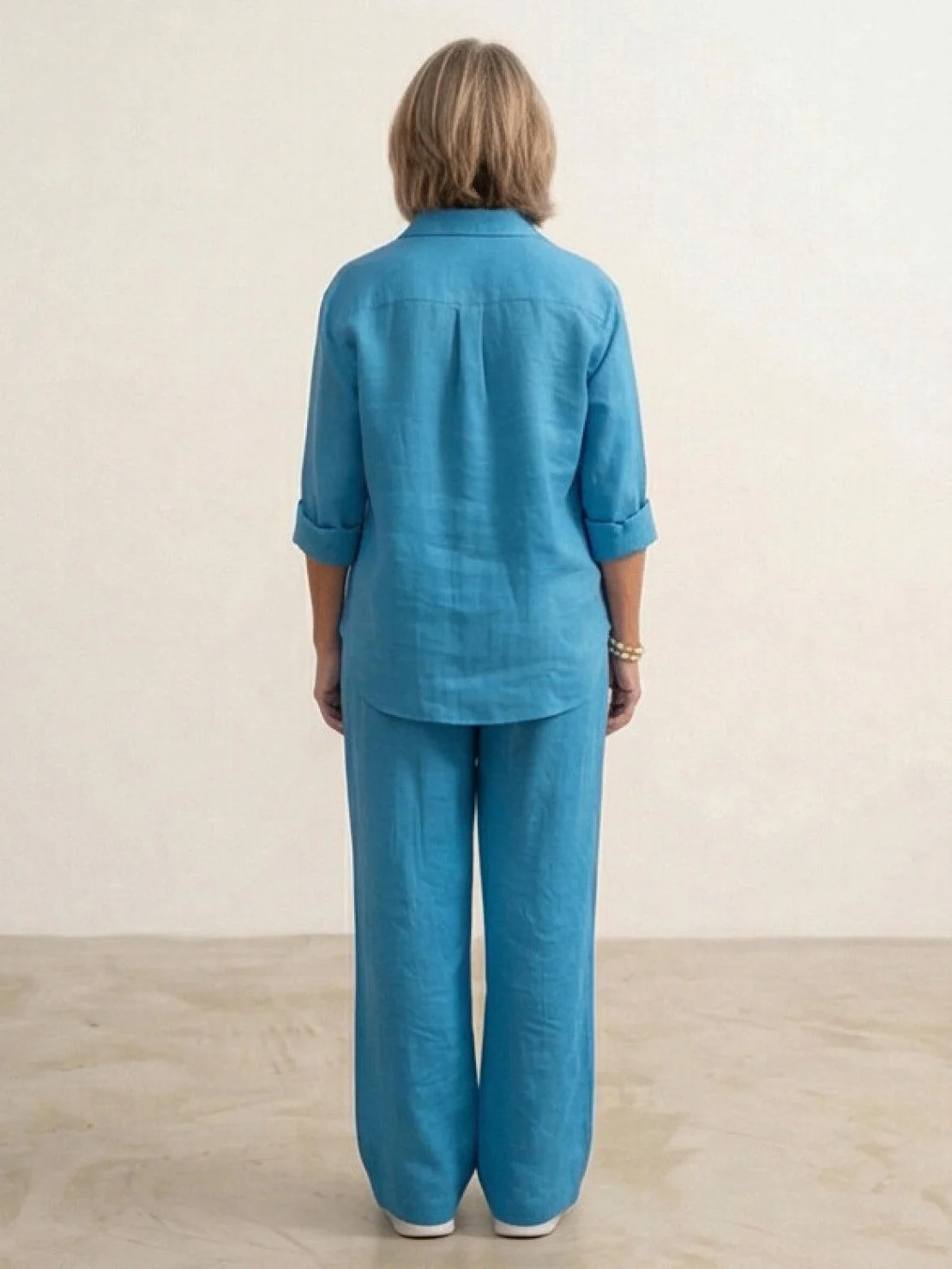 Vivian | Women's Casual Button-Down Shirt and Wide-Leg Pants Set - Image 53