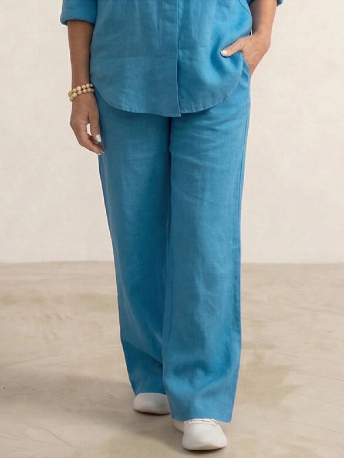 Vivian | Women's Casual Button-Down Shirt and Wide-Leg Pants Set - Image 54