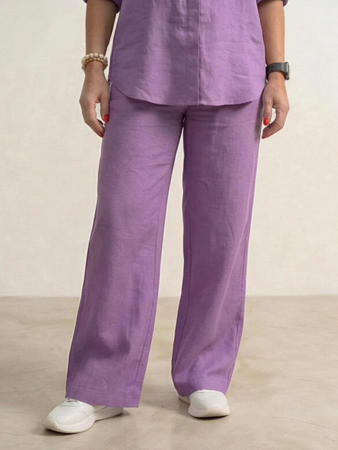 Vivian | Women's Casual Button-Down Shirt and Wide-Leg Pants Set - Image 60