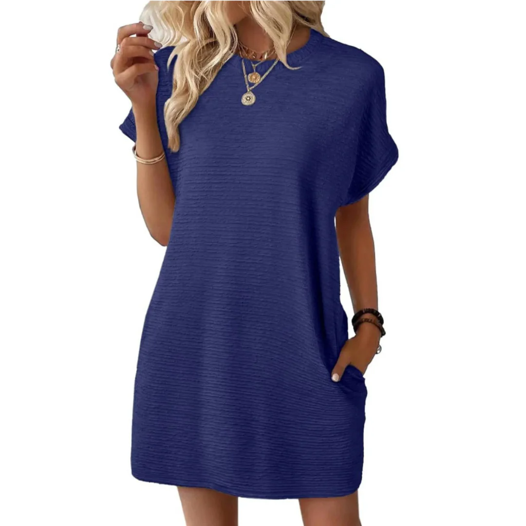 Vivid | Women's Crew Neck Short Sleeve T-Shirt Mini Dress - Image 4