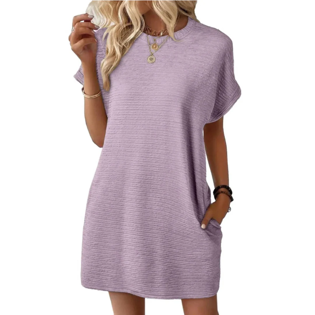 Vivid | Women's Crew Neck Short Sleeve T-Shirt Mini Dress - Image 7