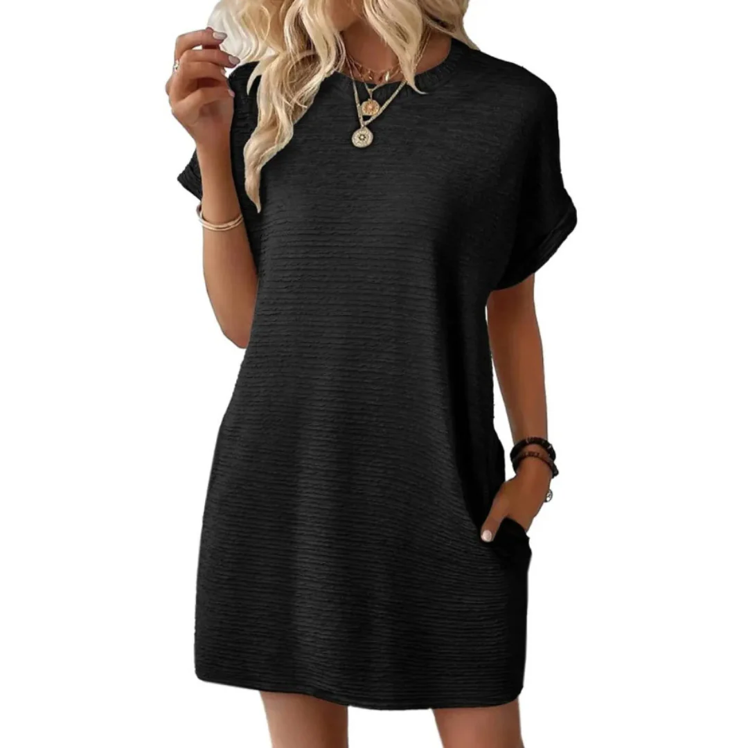 Vivid | Women's Crew Neck Short Sleeve T-Shirt Mini Dress - Image 9