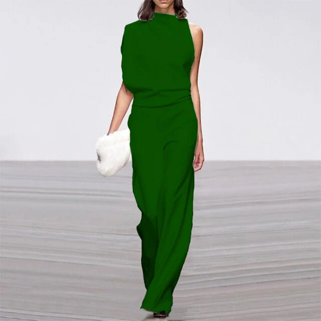 Vivienne | Women's Sleeveless Wide Leg Jumpsuit Mock Neck Formal - Image 7