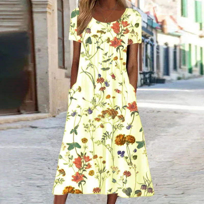 Winslet | Women's Floral Short Sleeve Midi Dress - Image 3