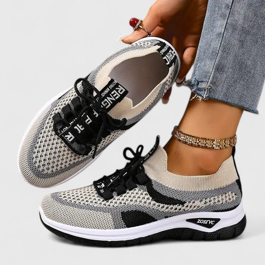 Zara | Women's Mesh Lace-Up Sneakers Lightweight Athletic Shoes - Image 11