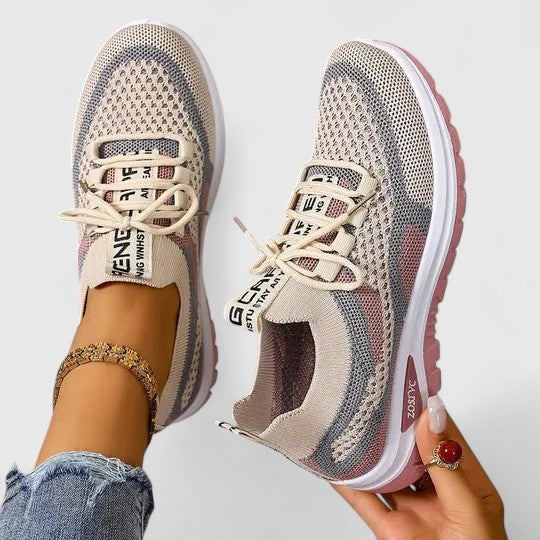 Zara | Women's Mesh Lace-Up Sneakers Lightweight Athletic Shoes - Image 4