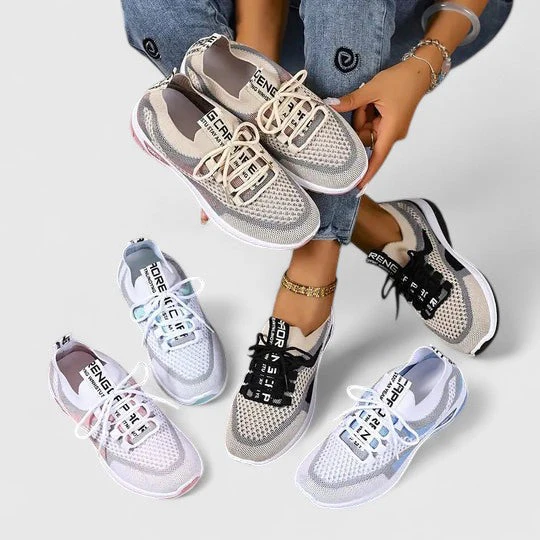 Zara | Women's Mesh Lace-Up Sneakers Lightweight Athletic Shoes - Image 9