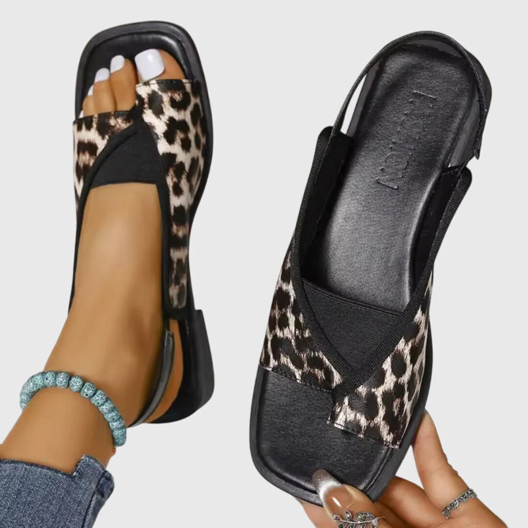 Zara | Women's Square Toe Colorblock Slip-On Flat Sandals - Image 4