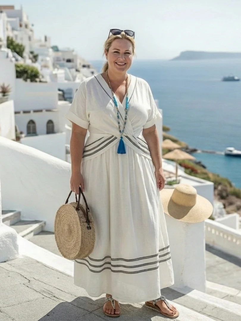 Zinnia | Women's V Neck Wrap Midi Dress - Image 3