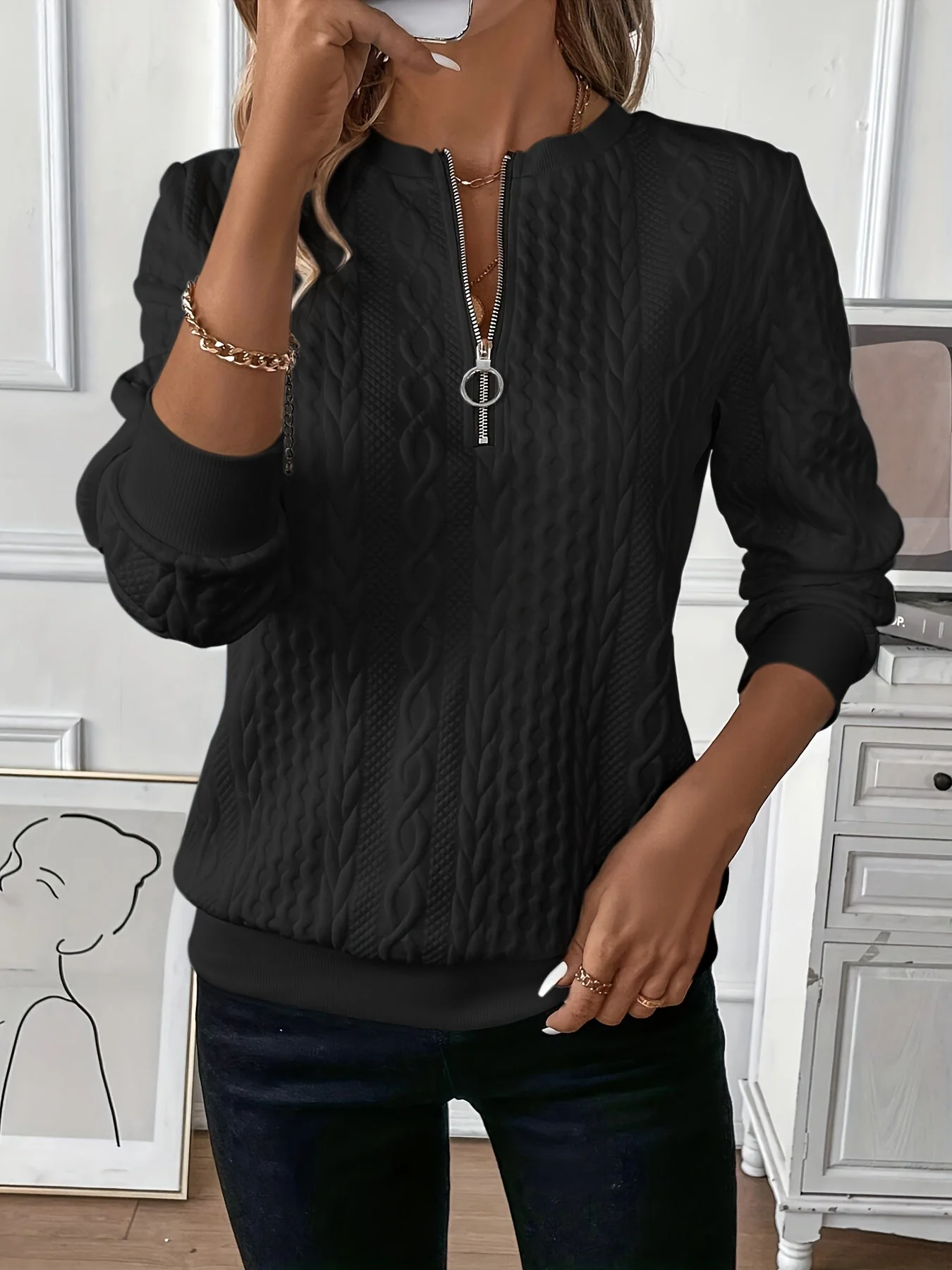Zoé™ | Modern Zip-Up Sweater - Image 6