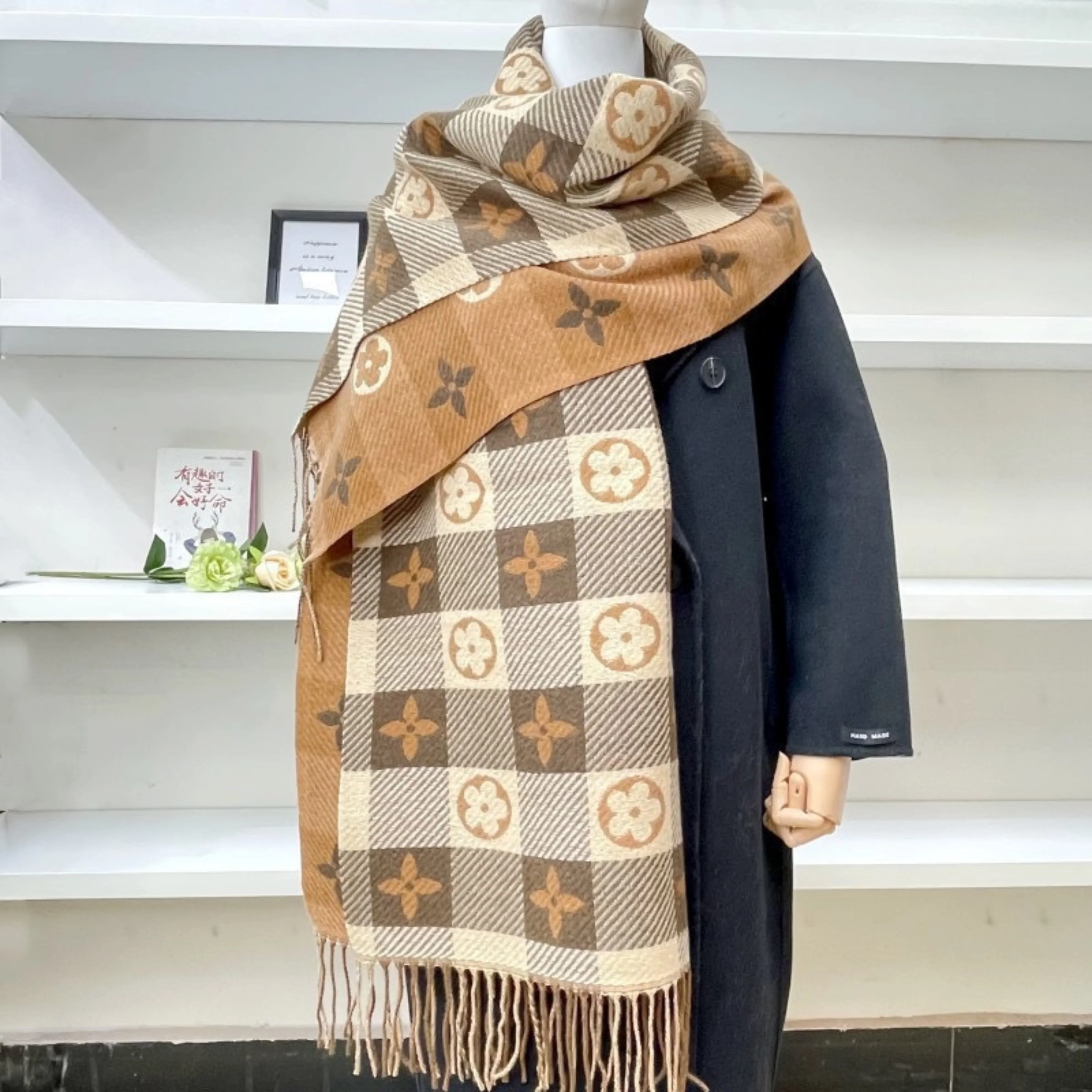 ZOLANI™ | Comfy Warm Plaid Double Side Tassel Scarf - Image 11