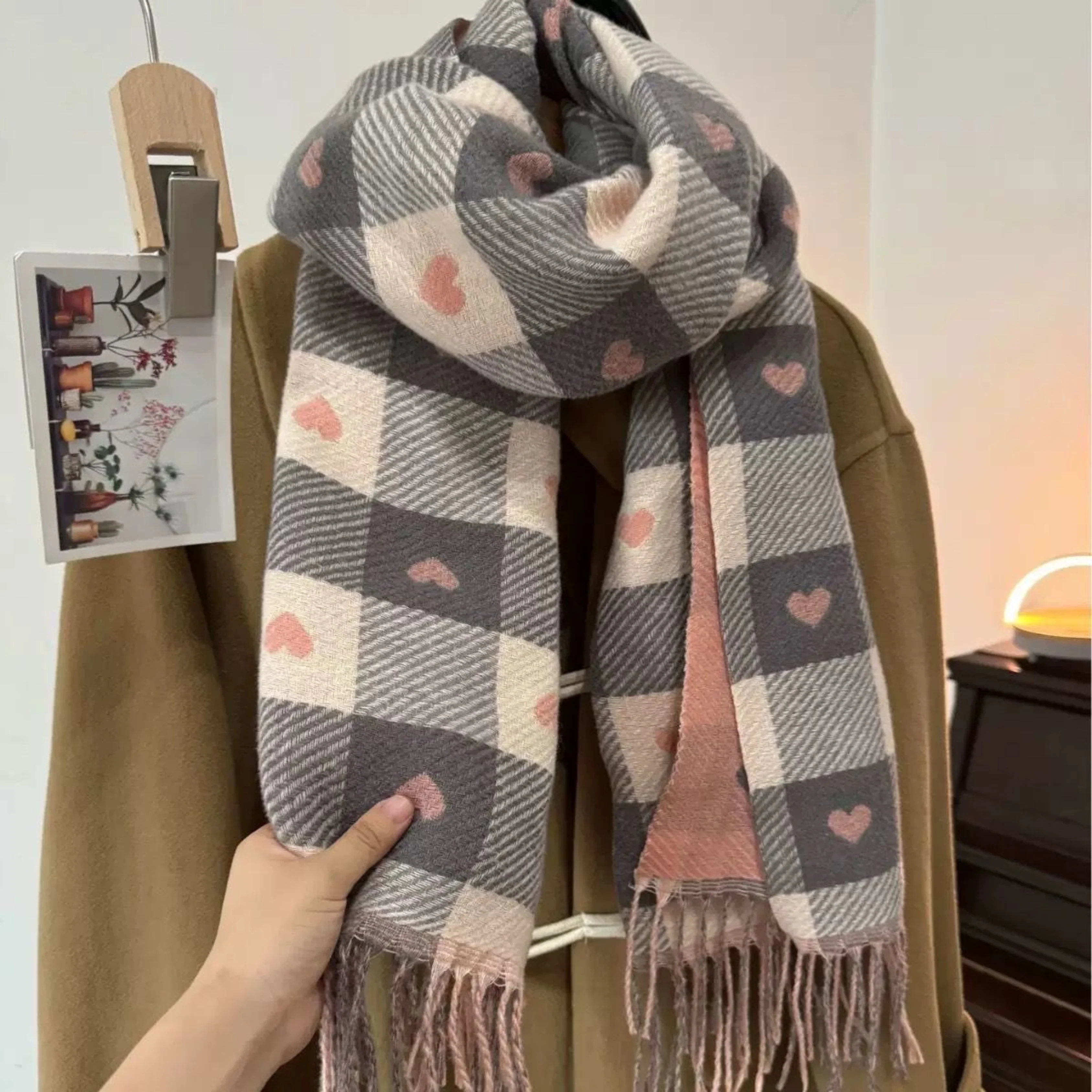 ZOLANI™ | Comfy Warm Plaid Double Side Tassel Scarf - Image 4