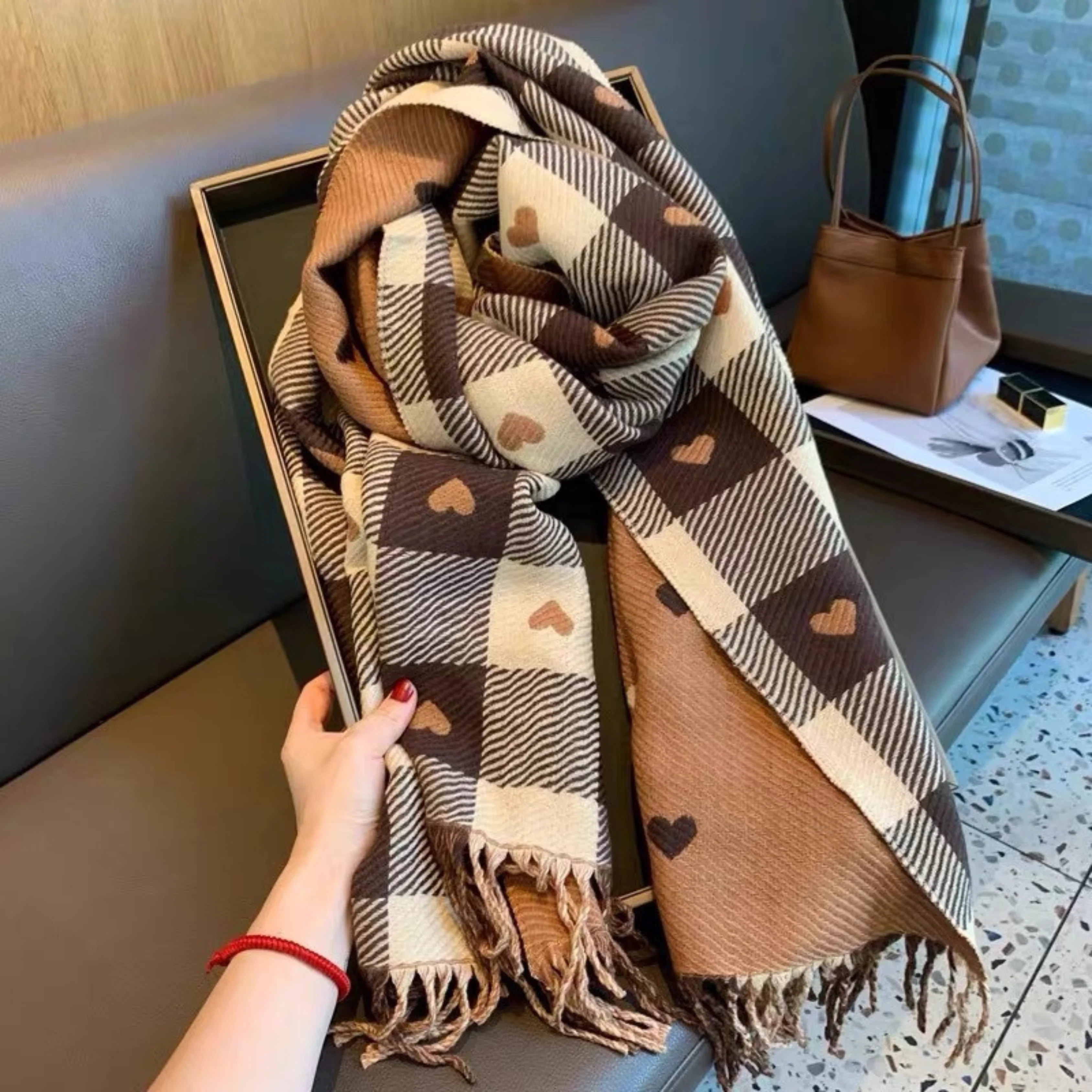 ZOLANI™ | Comfy Warm Plaid Double Side Tassel Scarf - Image 5