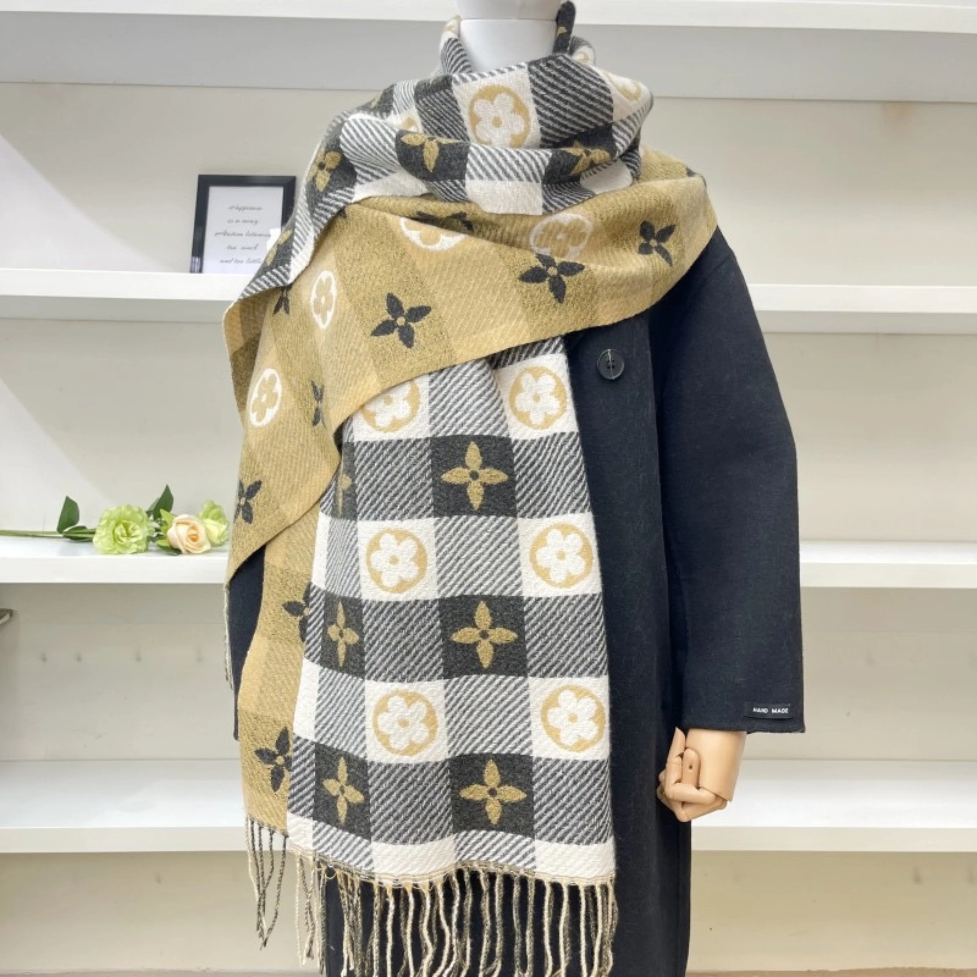ZOLANI™ | Comfy Warm Plaid Double Side Tassel Scarf - Image 9
