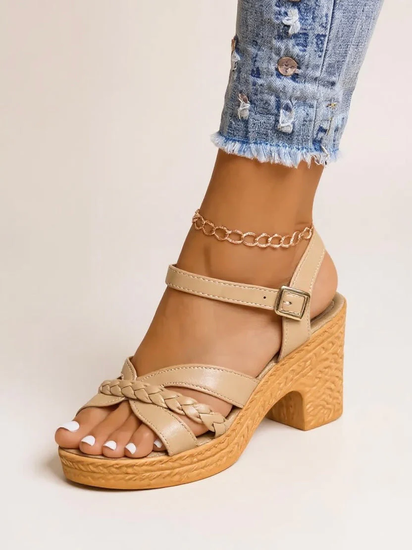 Zuri | Women's Woven Block Heel Cushioned Sandals - Image 8